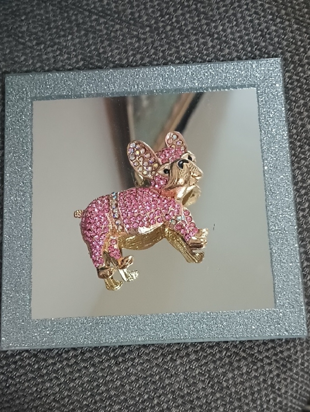 Iced Out French Bulldog Brooch - Picture 2 of 6